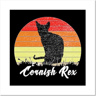 Cats 365 Cornish Rex Cat Lover Gift Retro Posters and Art